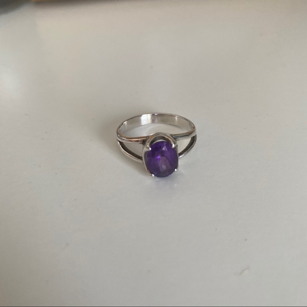 Amethyst sterling silver ring - Picture 3 of 3